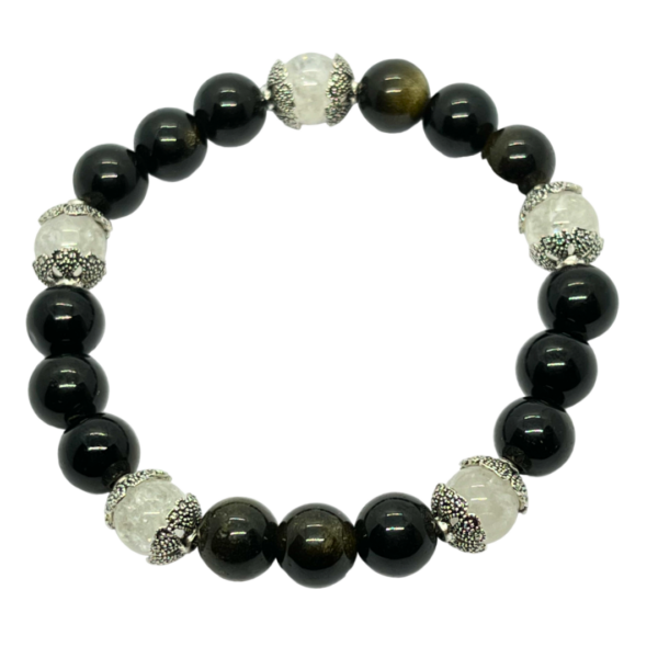Golden Obsidyen ve Necef Doğal Taş Bileklik